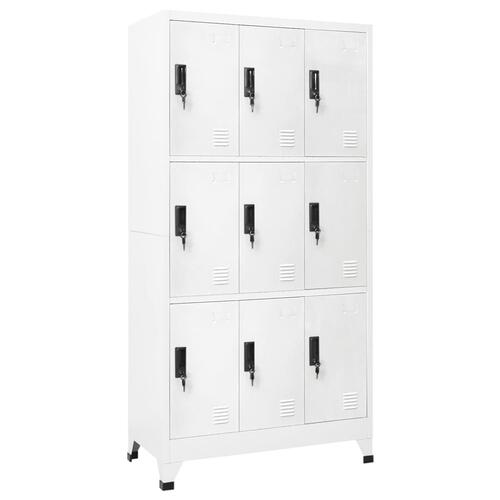 Skab 90x45x180 cm stål hvid