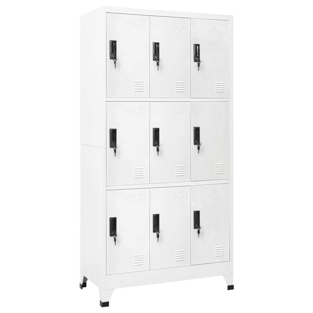 Skab 90x45x180 cm stål hvid
