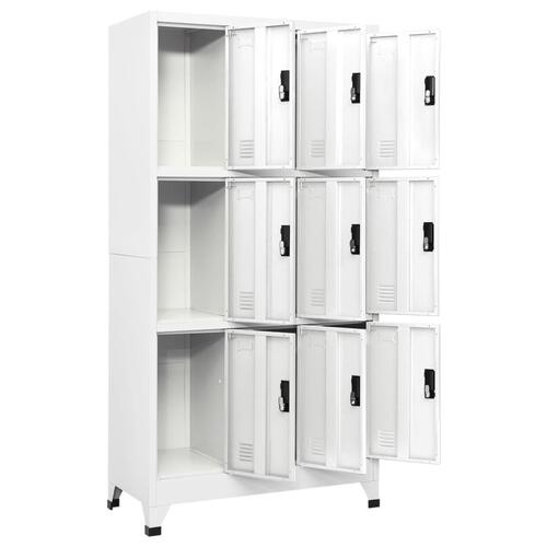 Skab 90x45x180 cm stål hvid