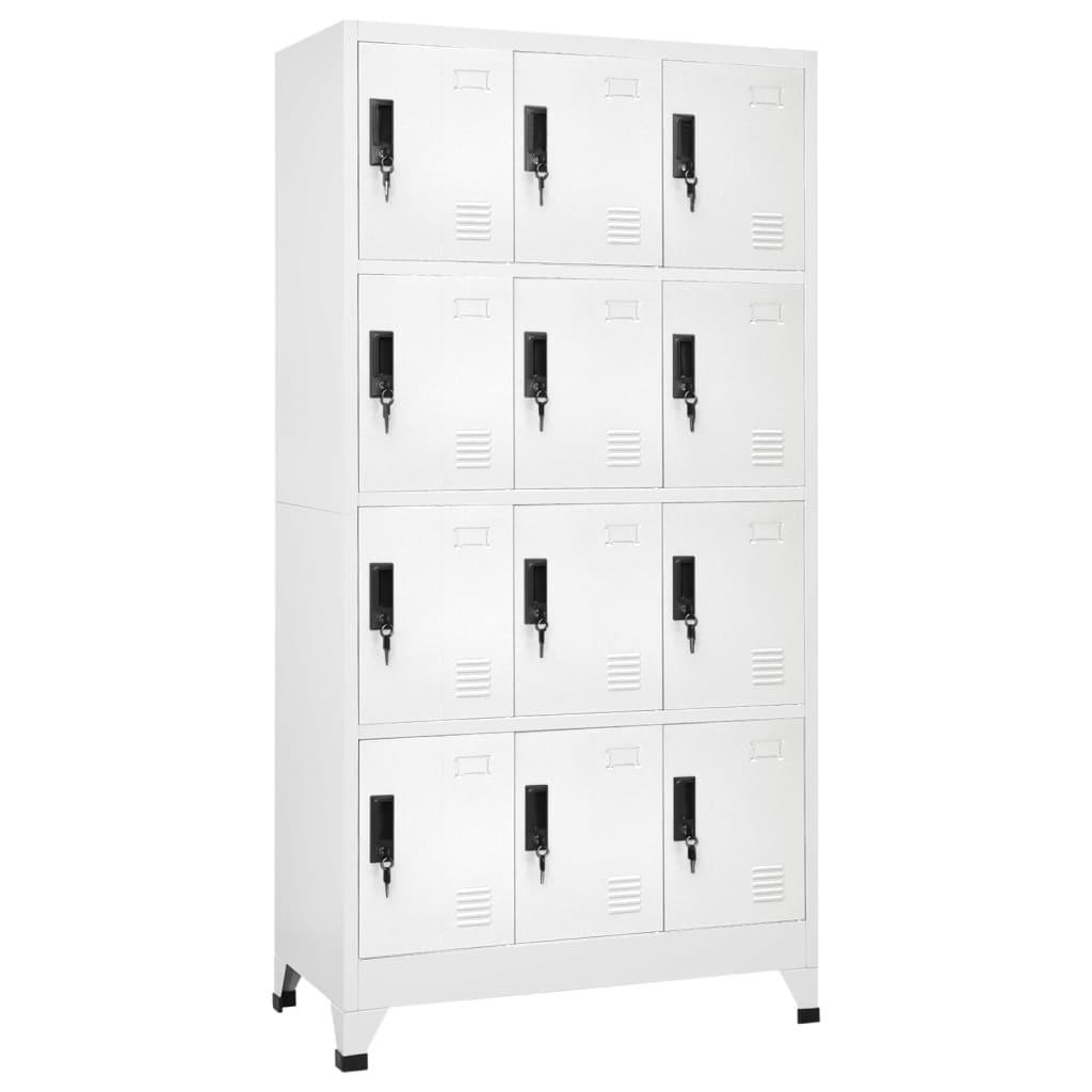 Skab 90x45x180 cm stål hvid