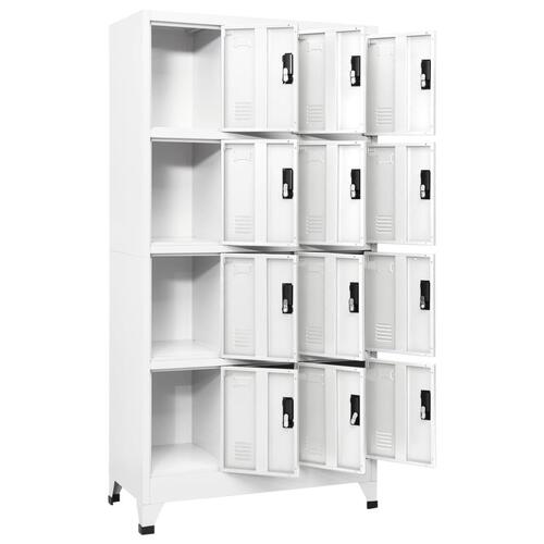 Skab 90x45x180 cm stål hvid