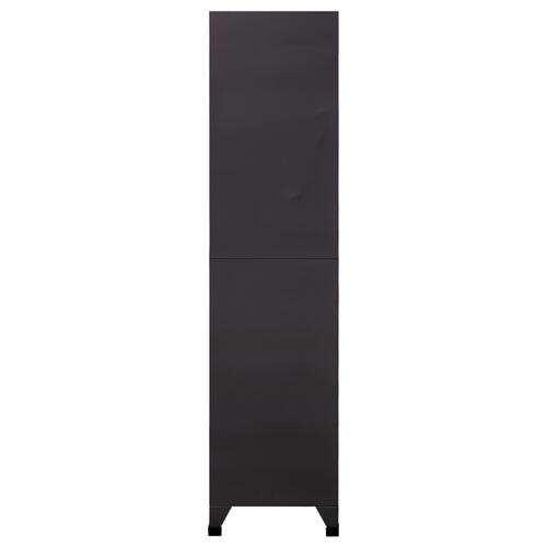 Skab 90x40x180 cm stål antracitgrå og hvid