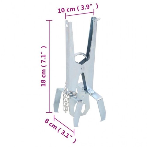 Muldvarpefælder 4 stk. galvaniseret stål sølvfarvet
