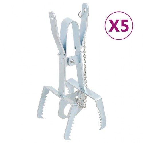 Muldvarpefælder 5 stk. galvaniseret stål sølvfarvet