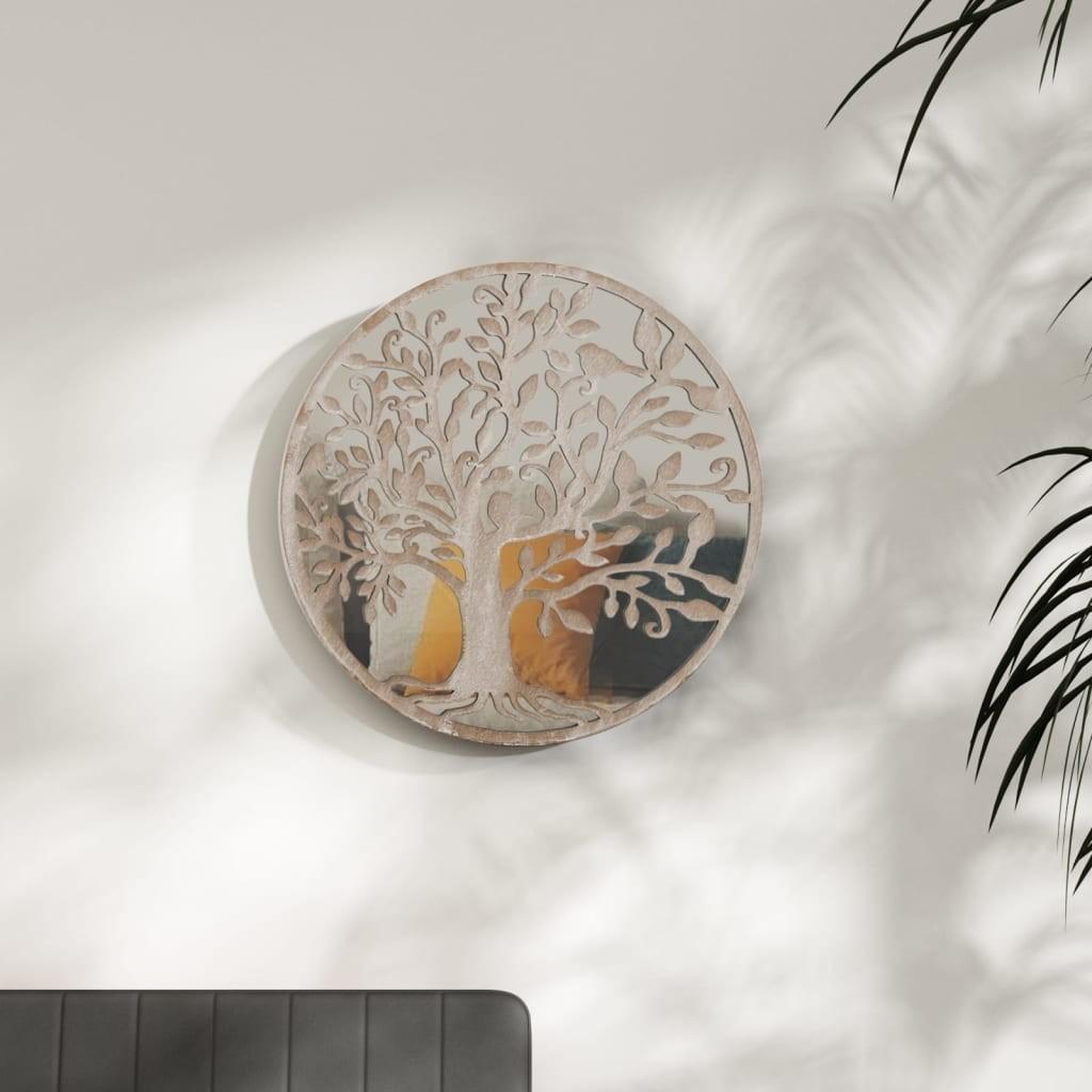 Spejl 60x2,5 cm rundt jern sandfarvet