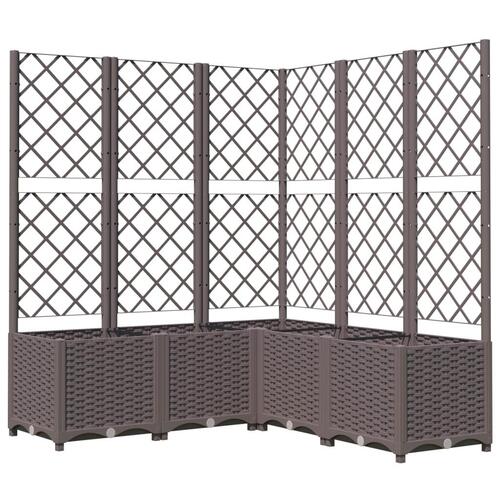 Plantekasse med espalier 120x120x136 cm PP brun