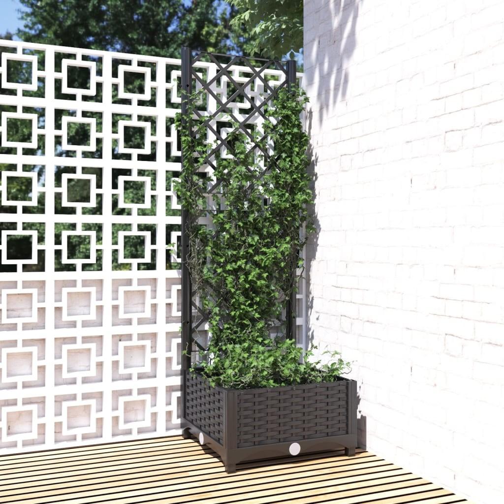 Plantekasse med espalier 40x40x121,5 cm PP sort