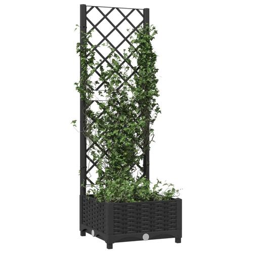 Plantekasse med espalier 40x40x121,5 cm PP sort