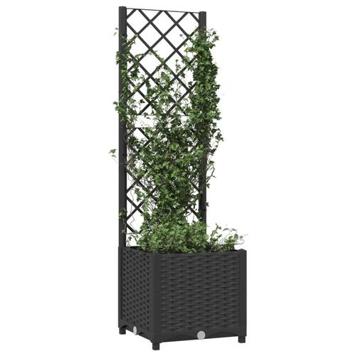 Plantekasse med espalier 40x40x136 cm PP sort