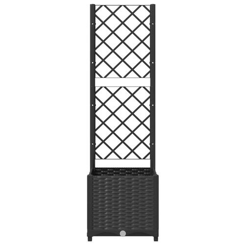Plantekasse med espalier 40x40x136 cm PP sort