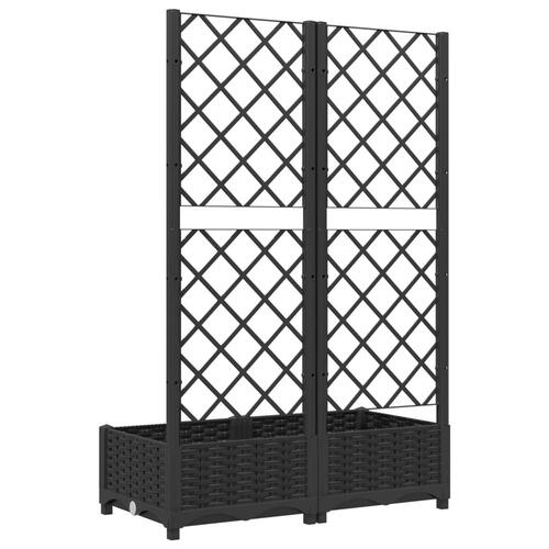 Plantekasse med espalier 80x40x121,5 cm PP sort