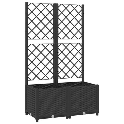 Plantekasse med espalier 80x40x136 cm PP sort