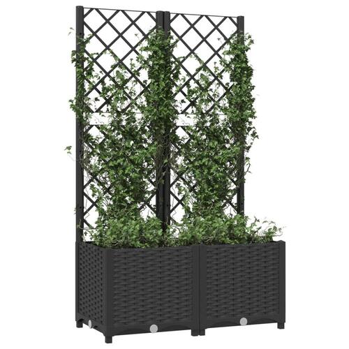 Plantekasse med espalier 80x40x136 cm PP sort