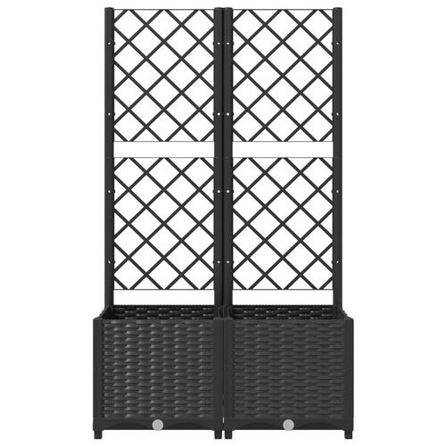 Plantekasse med espalier 80x40x136 cm PP sort