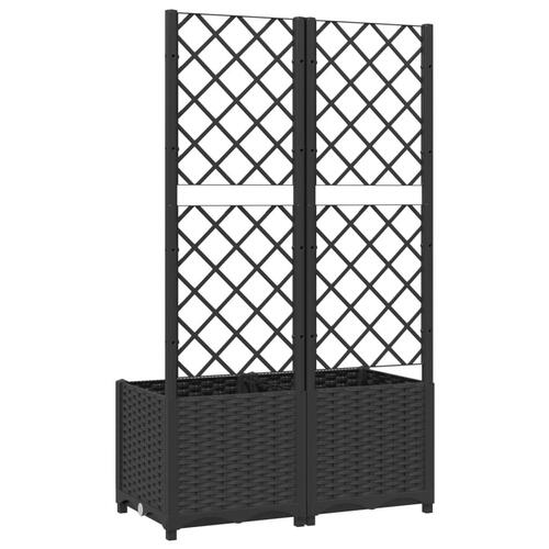 Plantekasse med espalier 80x40x136 cm PP sort