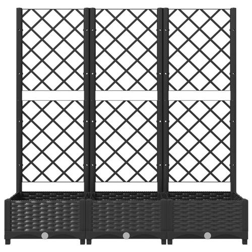 Plantekasse med espalier 120x40x121,5 cm PP sort