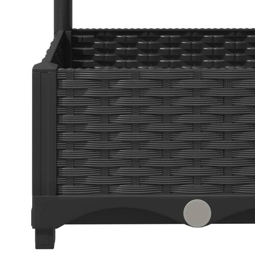 Plantekasse med espalier 120x40x121,5 cm PP sort