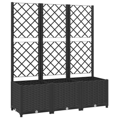 Plantekasse med espalier 120x40x136 cm PP sort