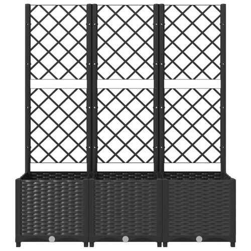 Plantekasse med espalier 120x40x136 cm PP sort