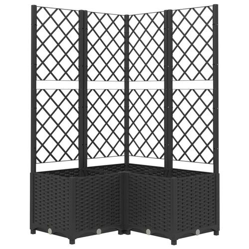Plantekasse med espalier 80x80x136 cm PP sort