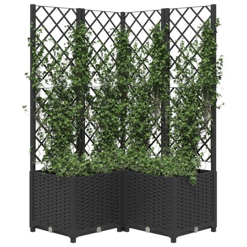 Plantekasse med espalier 80x80x136 cm PP sort