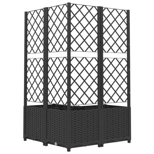 Plantekasse med espalier 80x80x136 cm PP sort