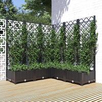 Plantekasse med espalier 120x120x121,5 cm PP sort