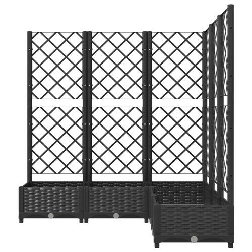 Plantekasse med espalier 120x120x121,5 cm PP sort