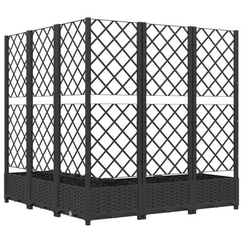 Plantekasse med espalier 120x120x121,5 cm PP sort