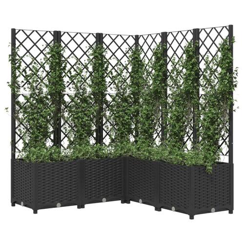Plantekasse med espalier 120x120x136 cm PP sort