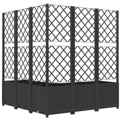 Plantekasse med espalier 120x120x136 cm PP sort