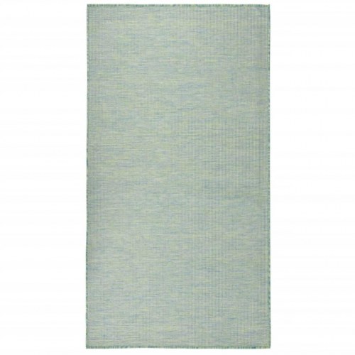 Fladvævet udendørstæppe 140 × 200 cm - turkis