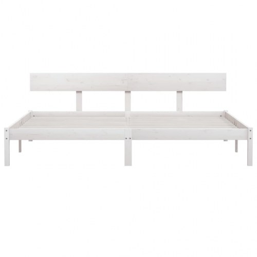 Sengeramme 200x200 cm massivt fyrretræ hvid