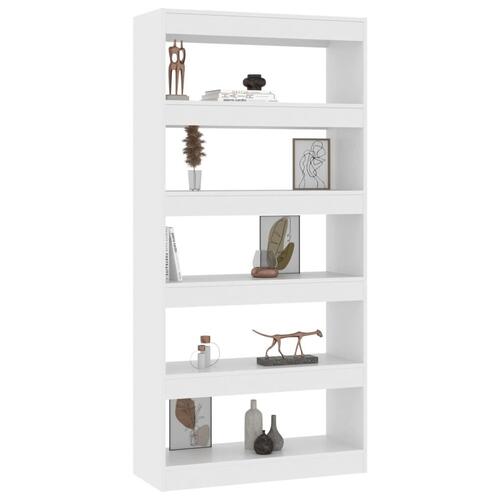 Bogreol/rumdeler 80x30x166 cm konstrueret træ hvid