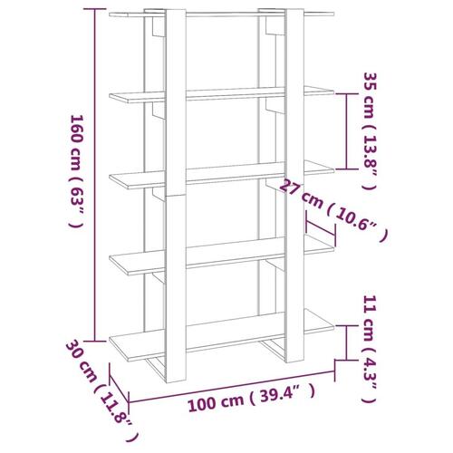 Bogreol/rumdeler 100x30x160 cm sonoma-eg