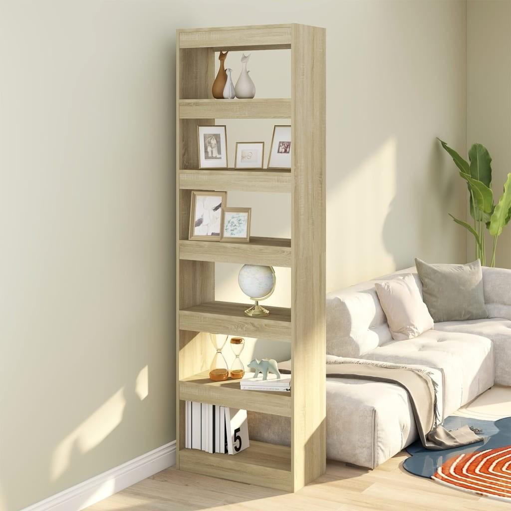 Bogreol/rumdeler 60x30x198 cm sonoma-eg