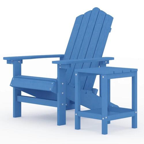 Adirondack-stol med bord HDPE akvamarinblå
