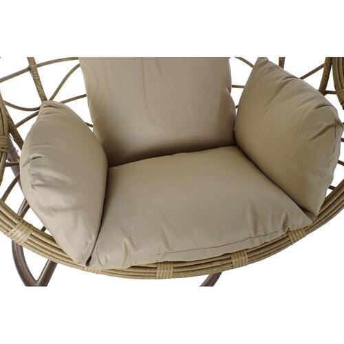 Hængende havestol 90 x 70 x 110 cm 105 x 75 x 226 cm Beige Metal Brun syntetisk Rattan