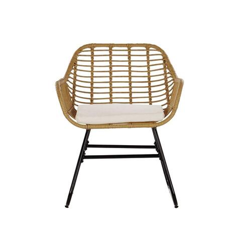 Havesofa Brun Metal Polyester syntetisk Rattan (124 x 74 x 84 cm)