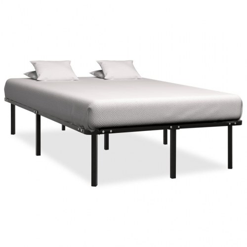 Sengestel med lamelbund 160×200 cm - metal, sort
