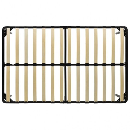 Sengestel med lamelbund 160×200 cm - metal, sort