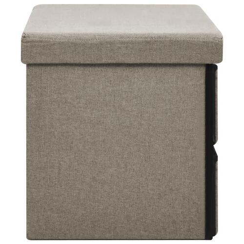 Foldbar opbevaringsbænk 76x38x38 cm kunstlærred gråbrun