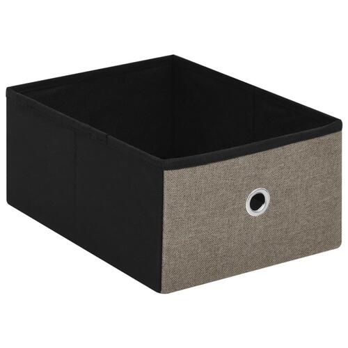 Foldbar opbevaringsbænk 76x38x38 cm kunstlærred gråbrun