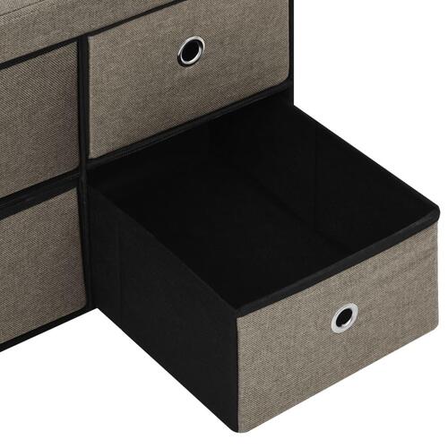 Foldbar opbevaringsbænk 76x38x38 cm kunstlærred gråbrun