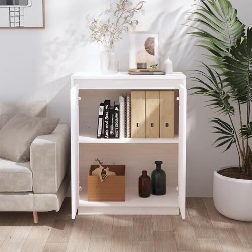 Skænk 60x34x75 cm massivt fyrretræ hvid