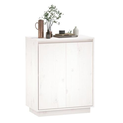 Skænk 60x34x75 cm massivt fyrretræ hvid