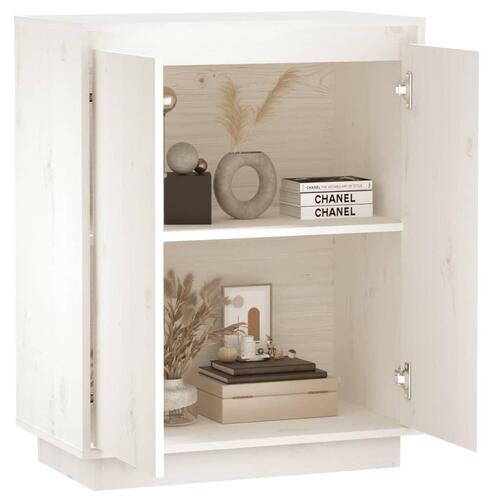 Skænk 60x34x75 cm massivt fyrretræ hvid