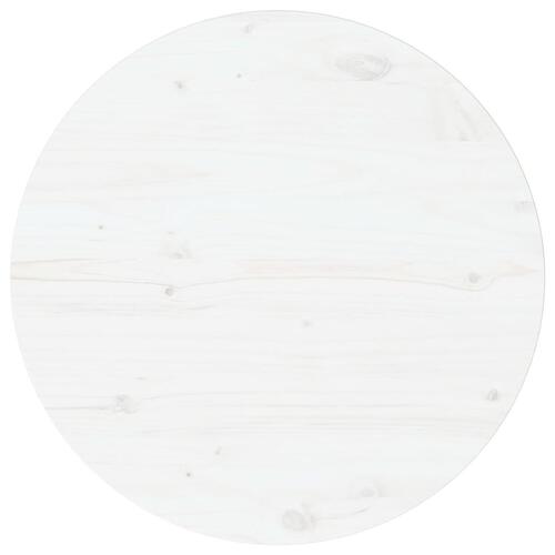 Bordplade hvid Ø60x2,5 cm massivt fyrretræ
