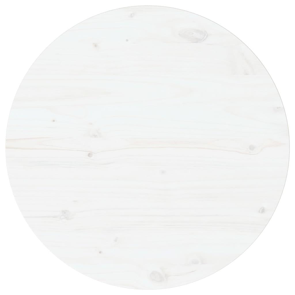 Bordplade hvid Ø60x2,5 cm massivt fyrretræ