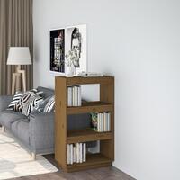 Bogreol/rumdeler 60x35x103 cm massivt fyrretræ gyldenbrun